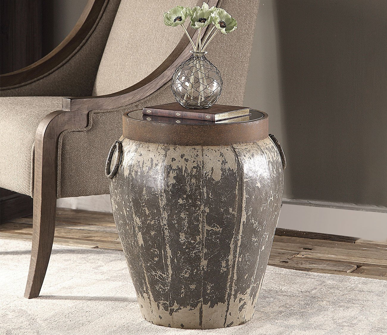 Neith Metal Drum Accent Table