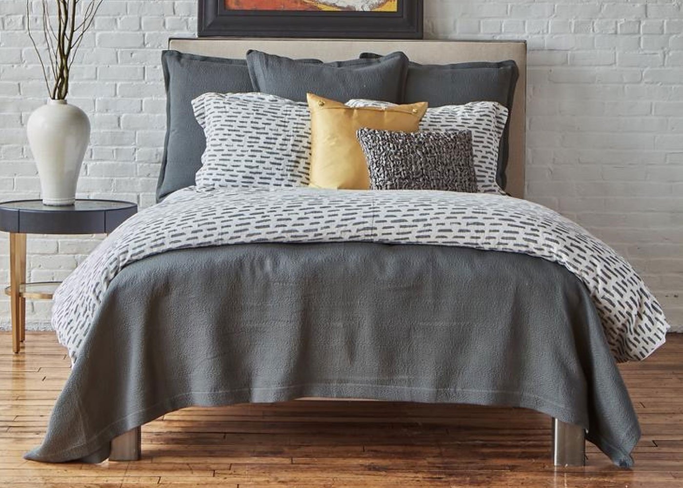 Neo Matelassé Stitched Coverlet and Euro Sham Set by Ann Gish