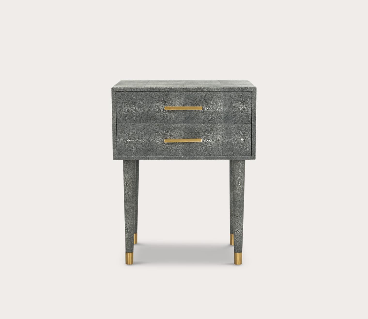 Nour 2-Drawer Faux Shagreen End Table by Safavieh