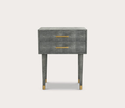 Nour 2-Drawer Faux Shagreen End Table by Safavieh