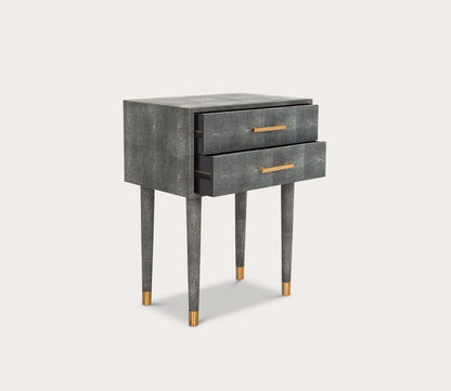 Nour 2-Drawer Faux Shagreen End Table by Safavieh