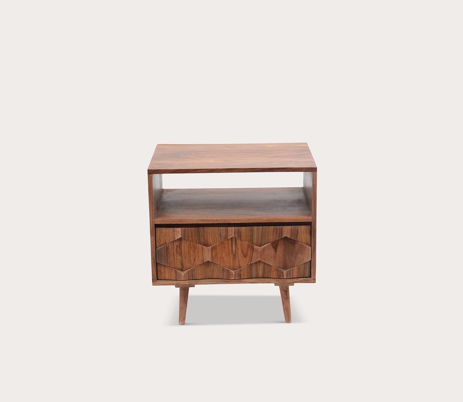 O2 Brown Solid Wood 1-Drawer Nightstand by Moe's Furniture