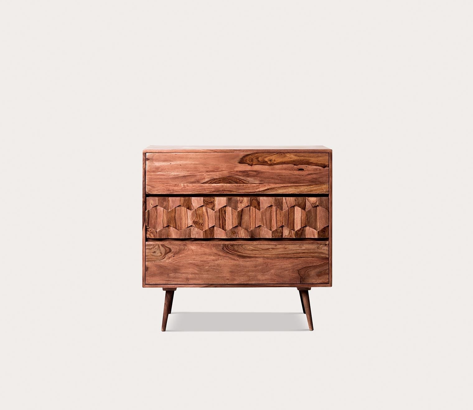 O2 Brown Solid Wood 3-Drawer Chest by Moe's Furniture