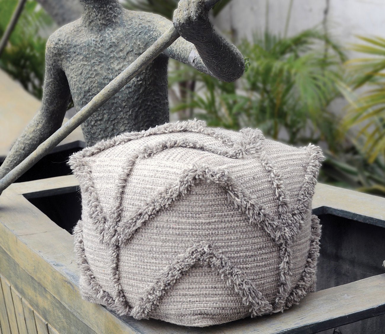 Olfen Gray Pouf