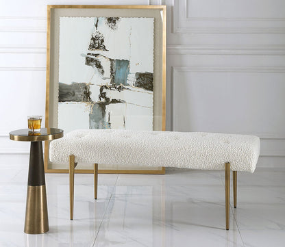 Olivier White Bench by Uttermost