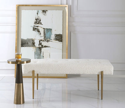 Olivier White Bench by Uttermost