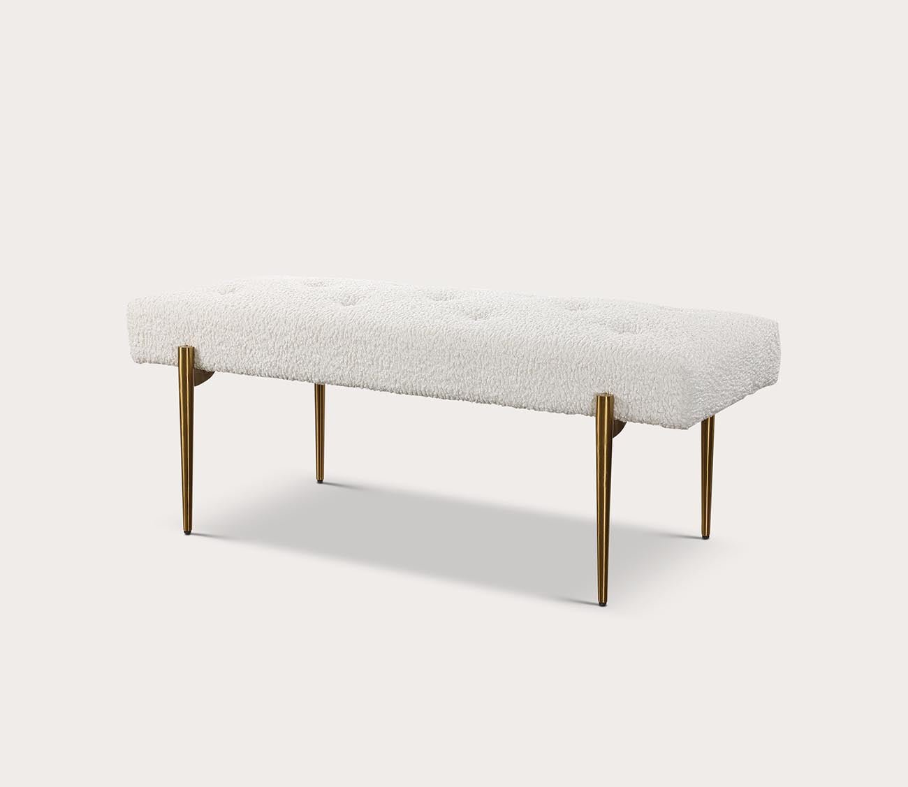 Olivier White Bench by Uttermost