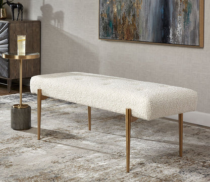 Olivier White Bench by Uttermost