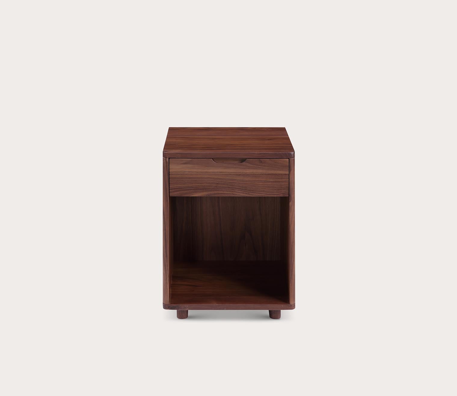 Osamu Walnut Wood 1-Drawer Nightstand by Moe's Furniture