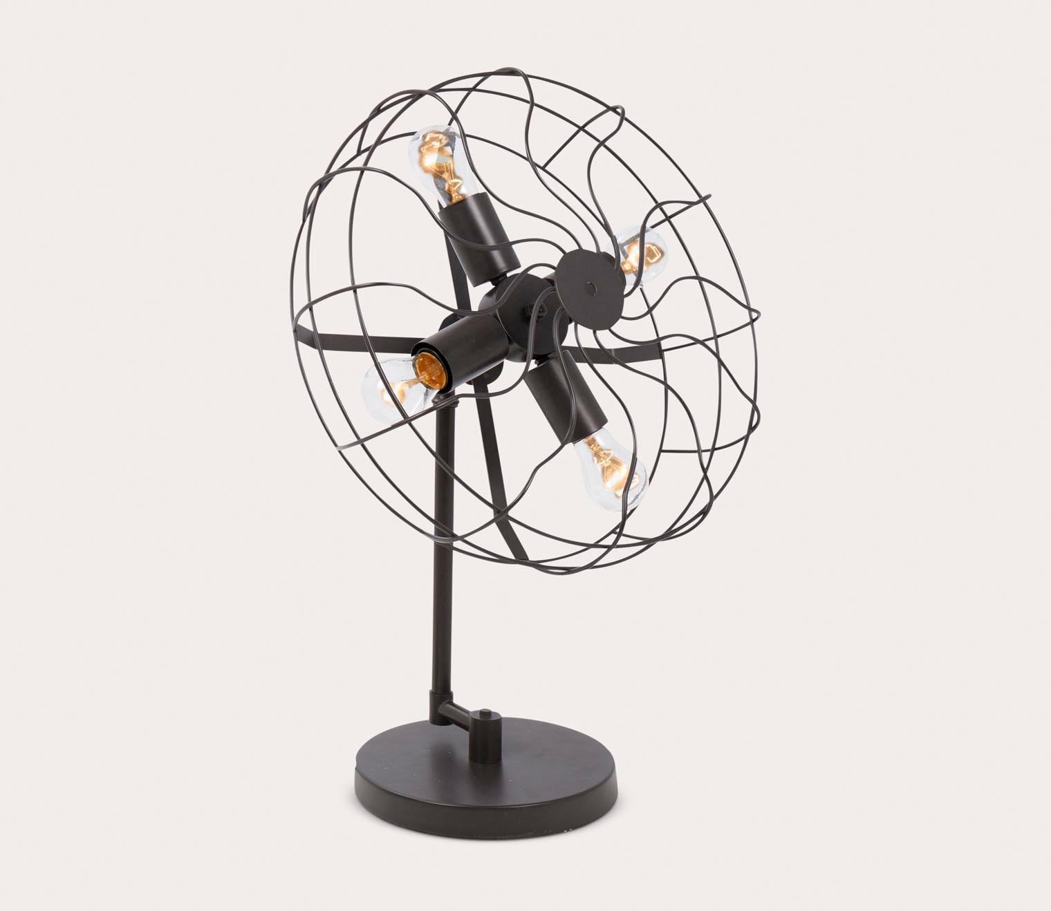 Ozzy Round Metal Cage Desk Lamp