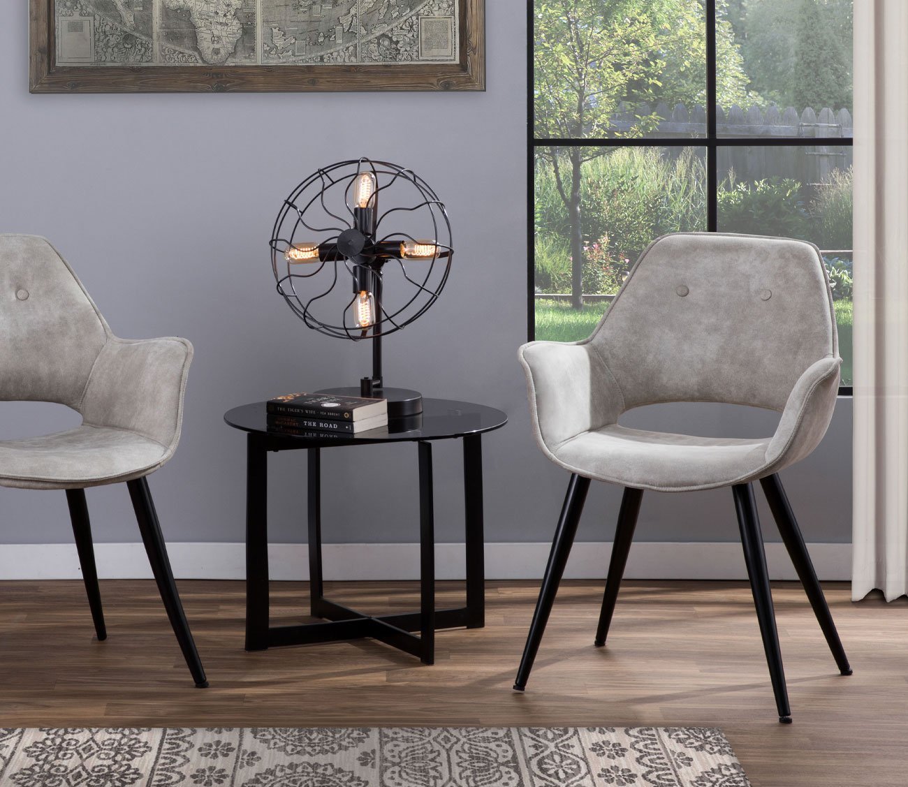 Ozzy Round Metal Cage Desk Lamp by LumiSource