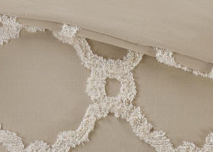 Pacey Geometric Tufted Cotton Chenille 3-Piece Duvet Cover Set by Madison Park