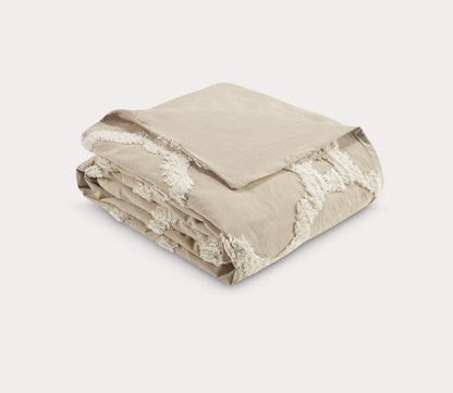 Pacey Geometric Tufted Cotton Chenille 3-Piece Duvet Cover Set by Madison Park