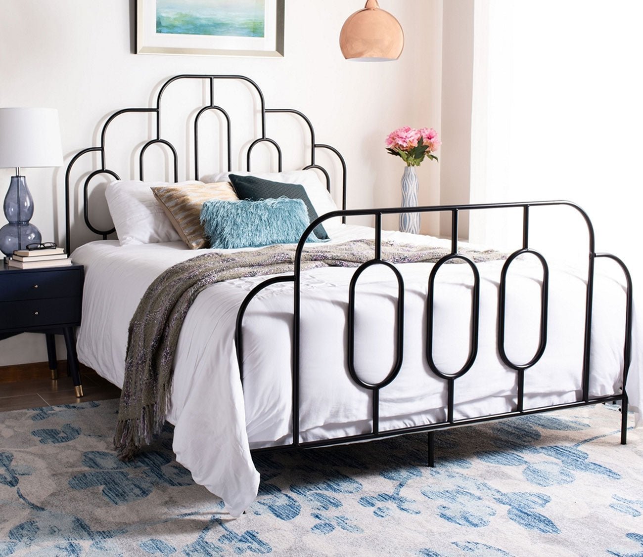 Paloma Curved Metal Retro Bed by Safavieh