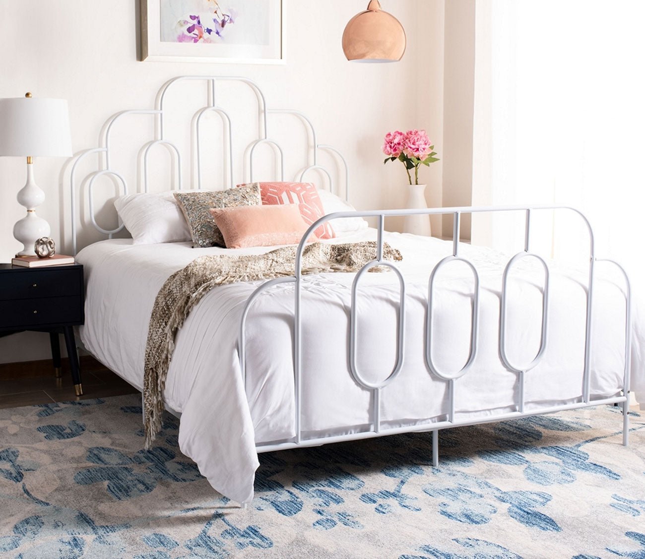 Paloma Curved Metal Retro Bed