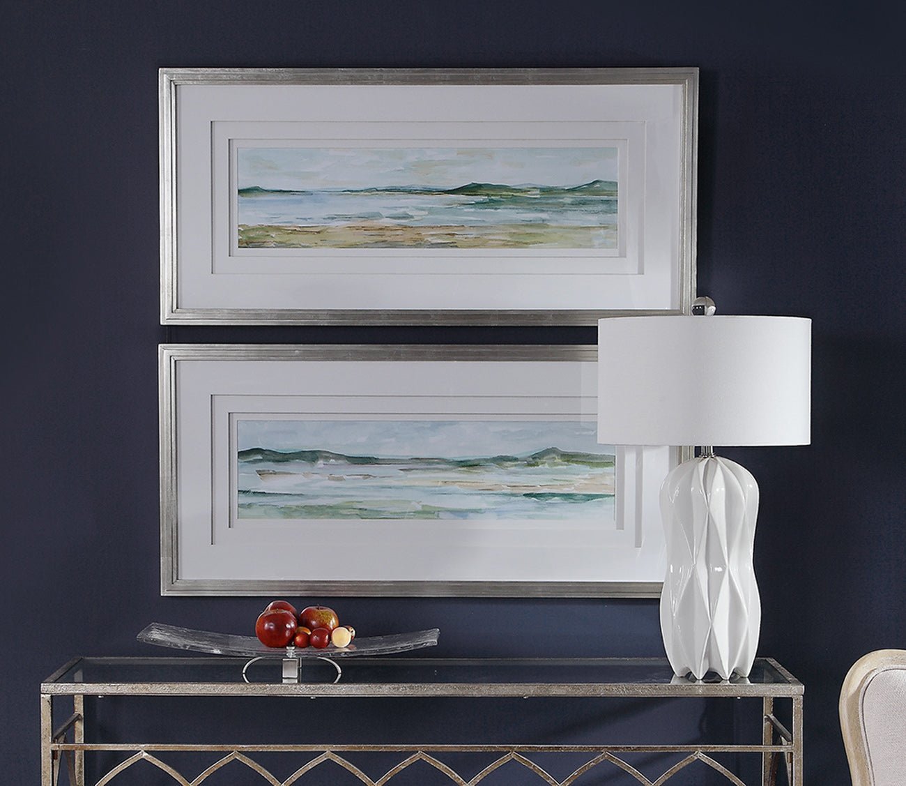 Panoramic Seascape Framed Prints Set of 2