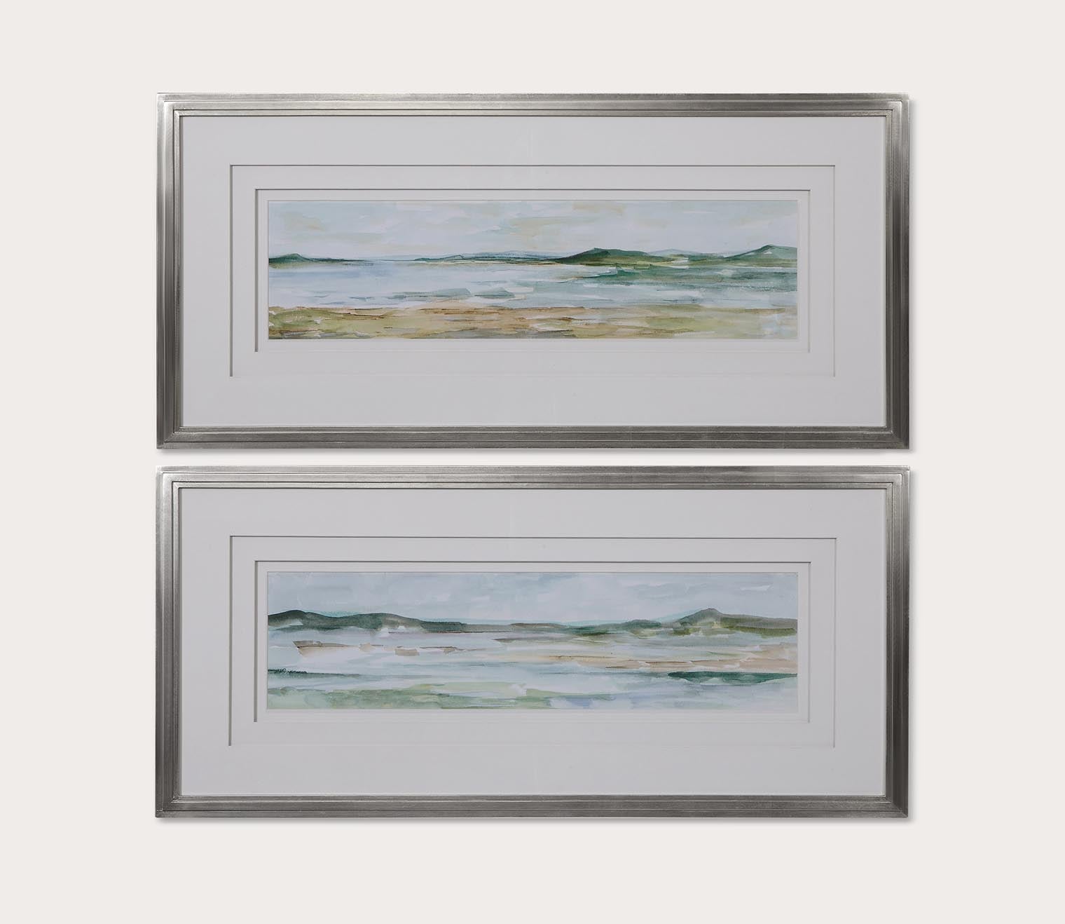 Panoramic Seascape Framed Prints Set of 2 by Uttermost