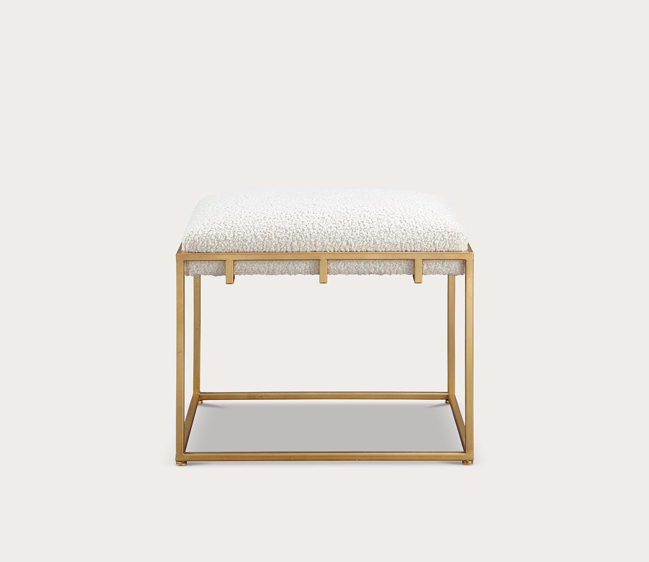 Paradox Small Gold & White Shearling Bench by Uttermost
