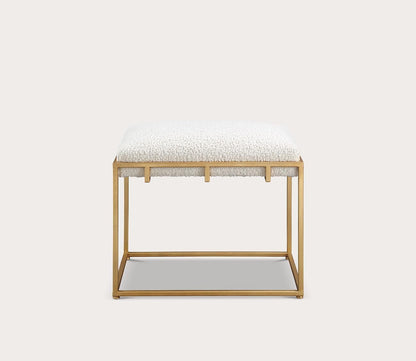 Paradox Small Gold & White Shearling Bench by Uttermost