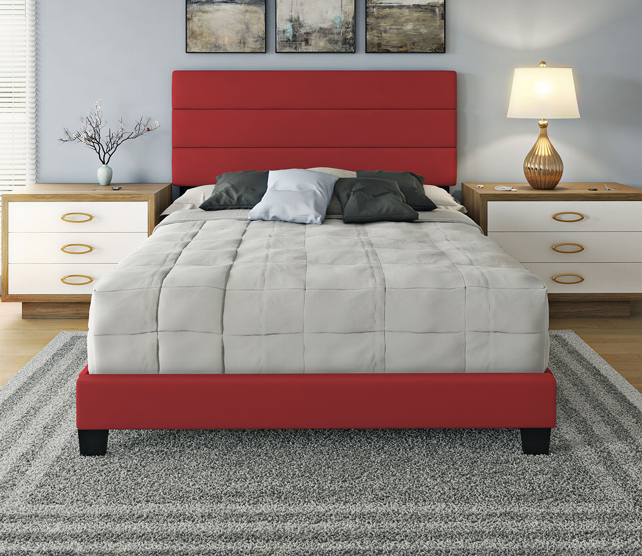Parker Faux Leather Upholstered Platform Bed
