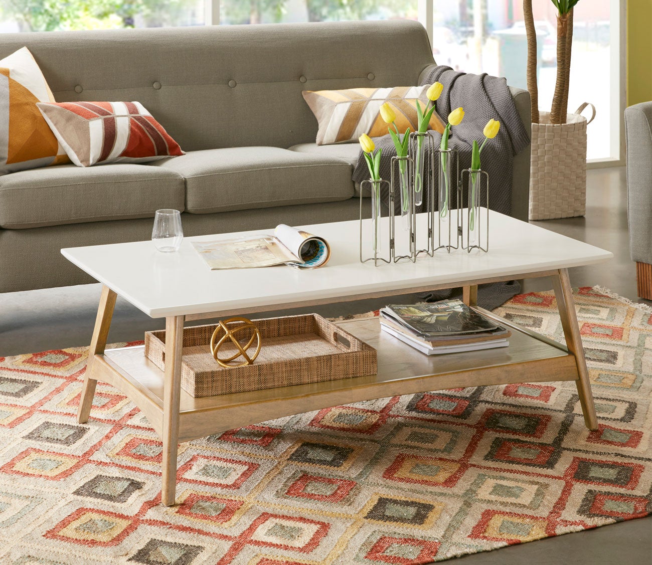 Parker Two-Tone Wood Coffee Table by Madison Park