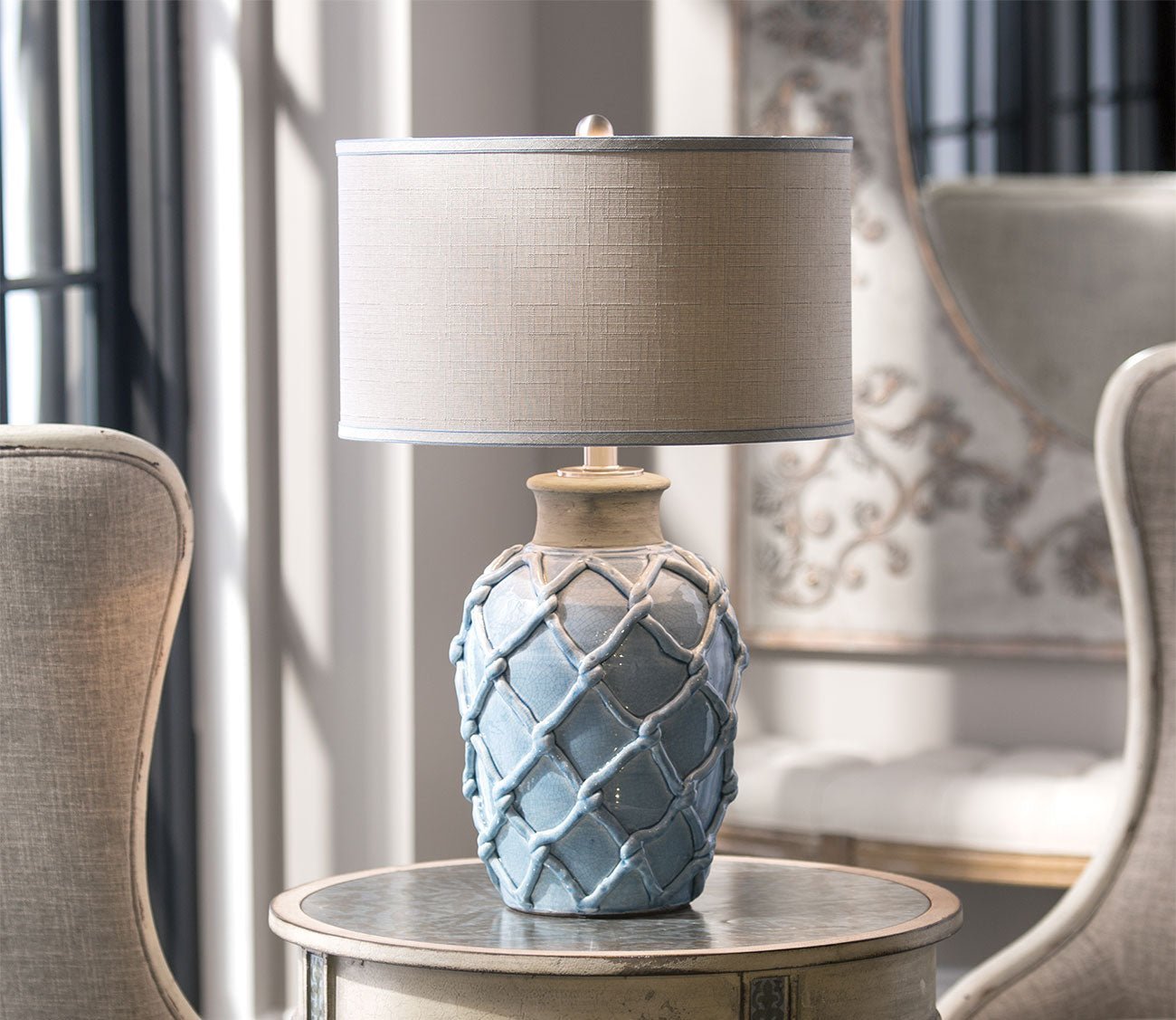 Parterre Pale Blue Table Lamp