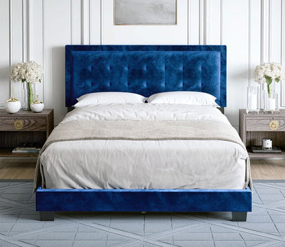 Patterson Tufted Velvet Upholstered Platform Bed by Arkotec