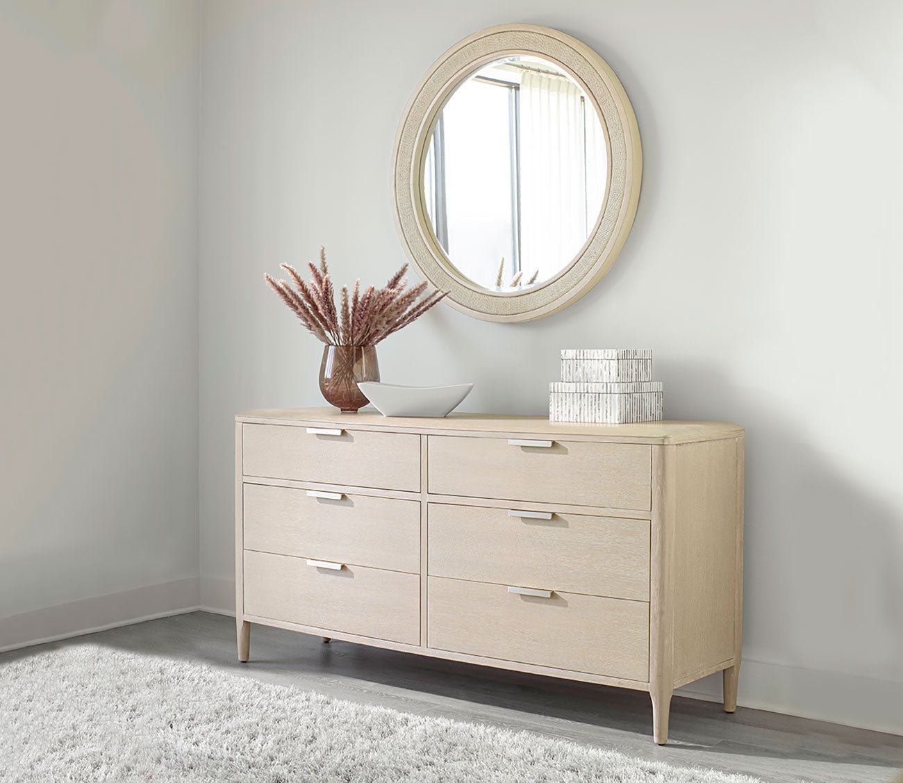 Payton White Oak 6-Drawer Dresser by Palmetto Home
