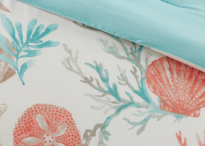 Pebble Beach Printed Cotton Sateen 6-Piece Duvet Cover Set by Madison Park