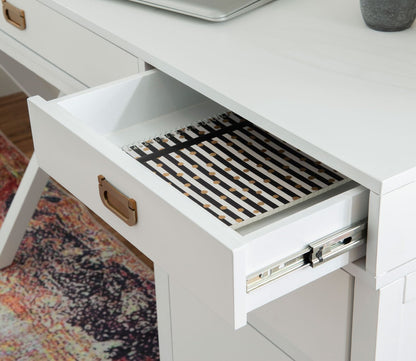 Peggy White 4-Drawer Side Storage Writing Desk by Linon