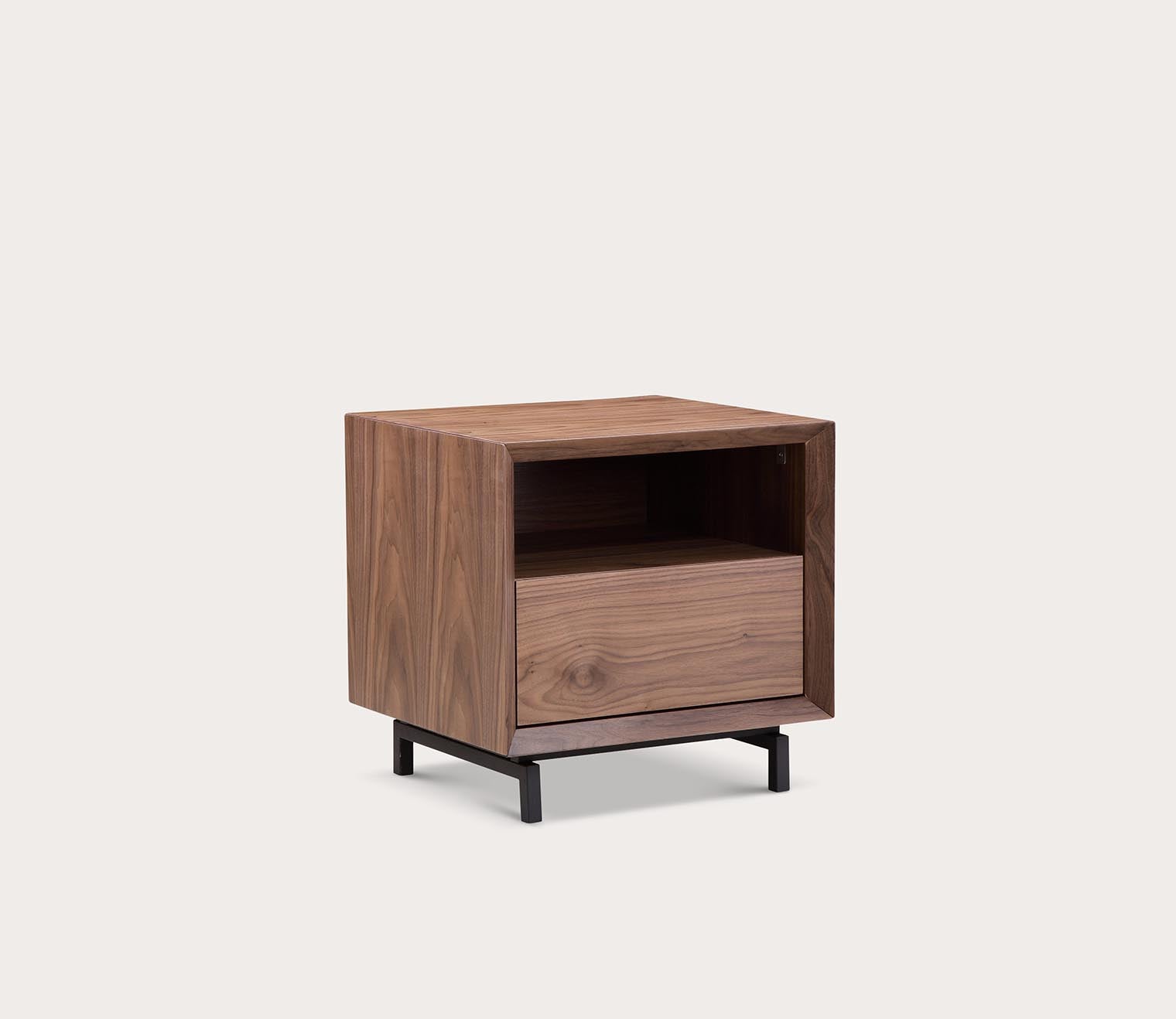 Persela Walnut Wood 1-Drawer Side Table by Moe's Furniture