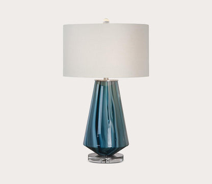 Pescara Teal Gray Glass Table Lamp by Uttermost