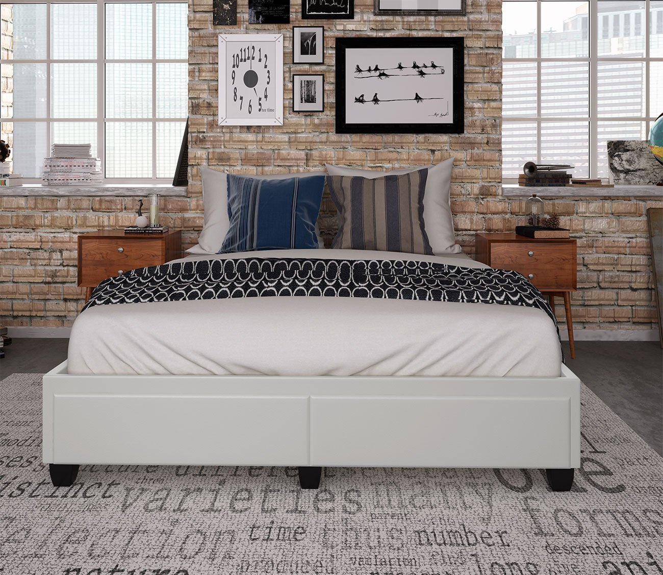 Piazza Faux Leather Platform Storage Bed Base by Arkotec