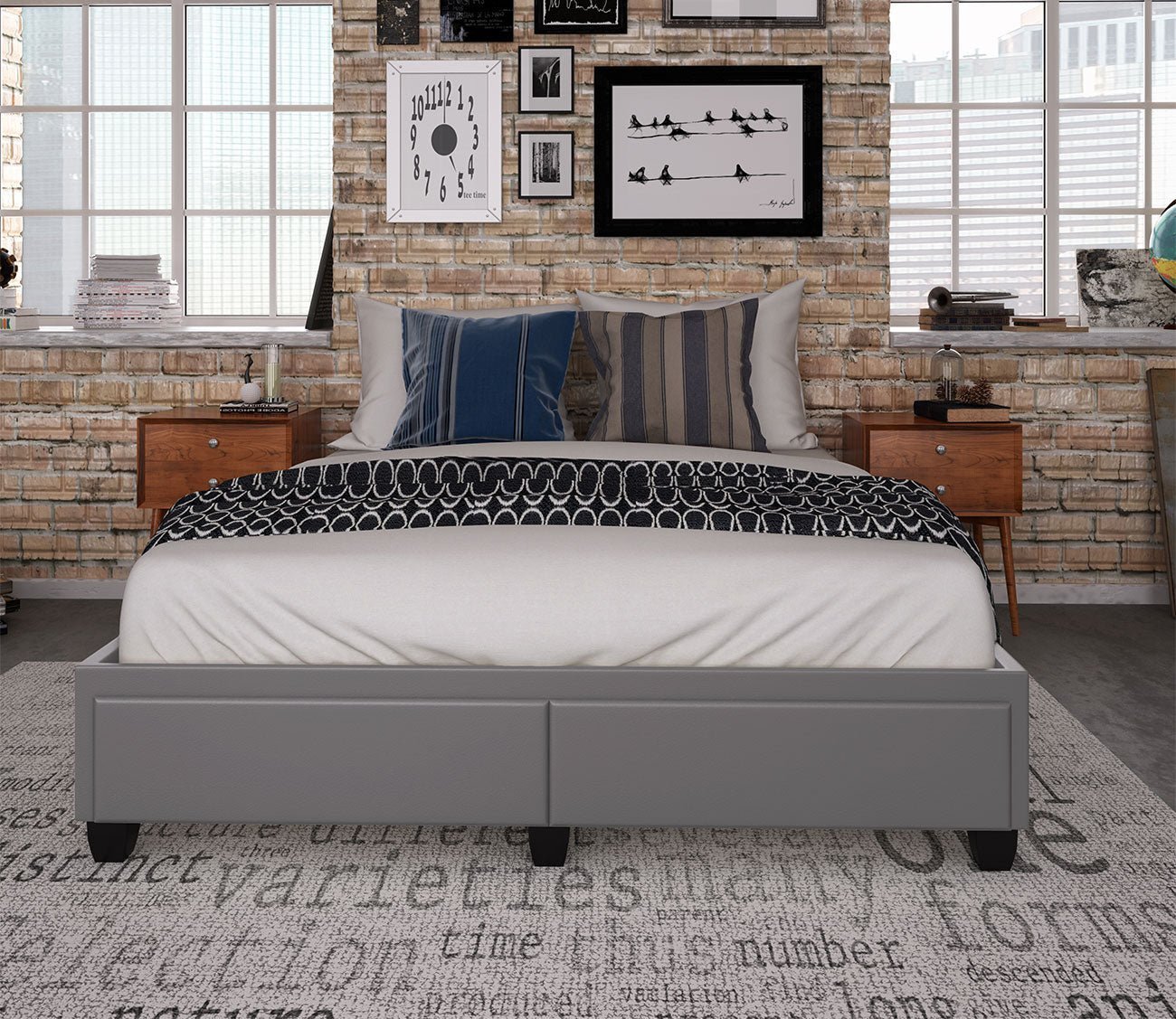 Piazza Faux Leather Platform Storage Bed Base by Arkotec
