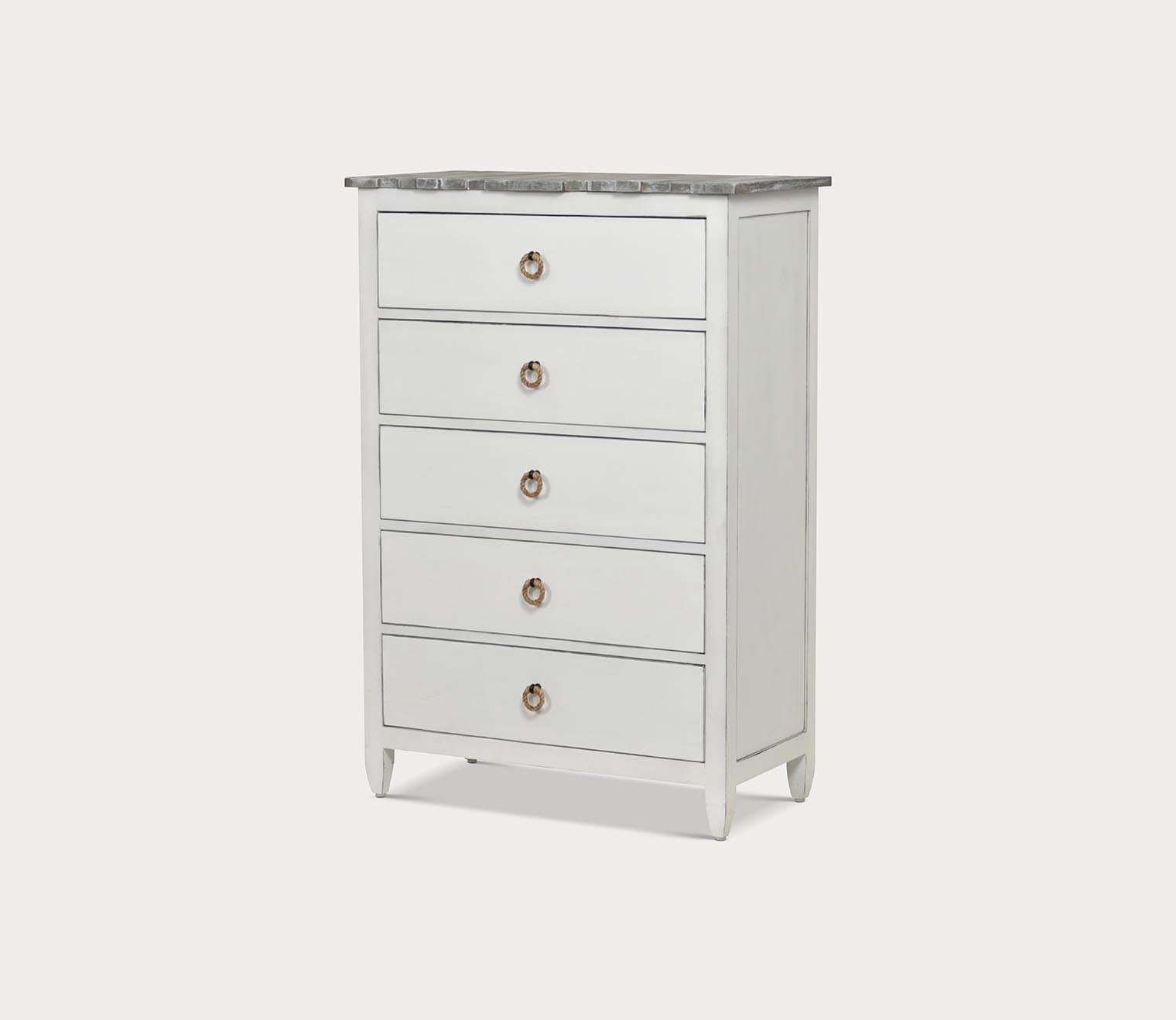 Picket Fence 5-Drawer Solid Wood Chest by Sea Winds Trading