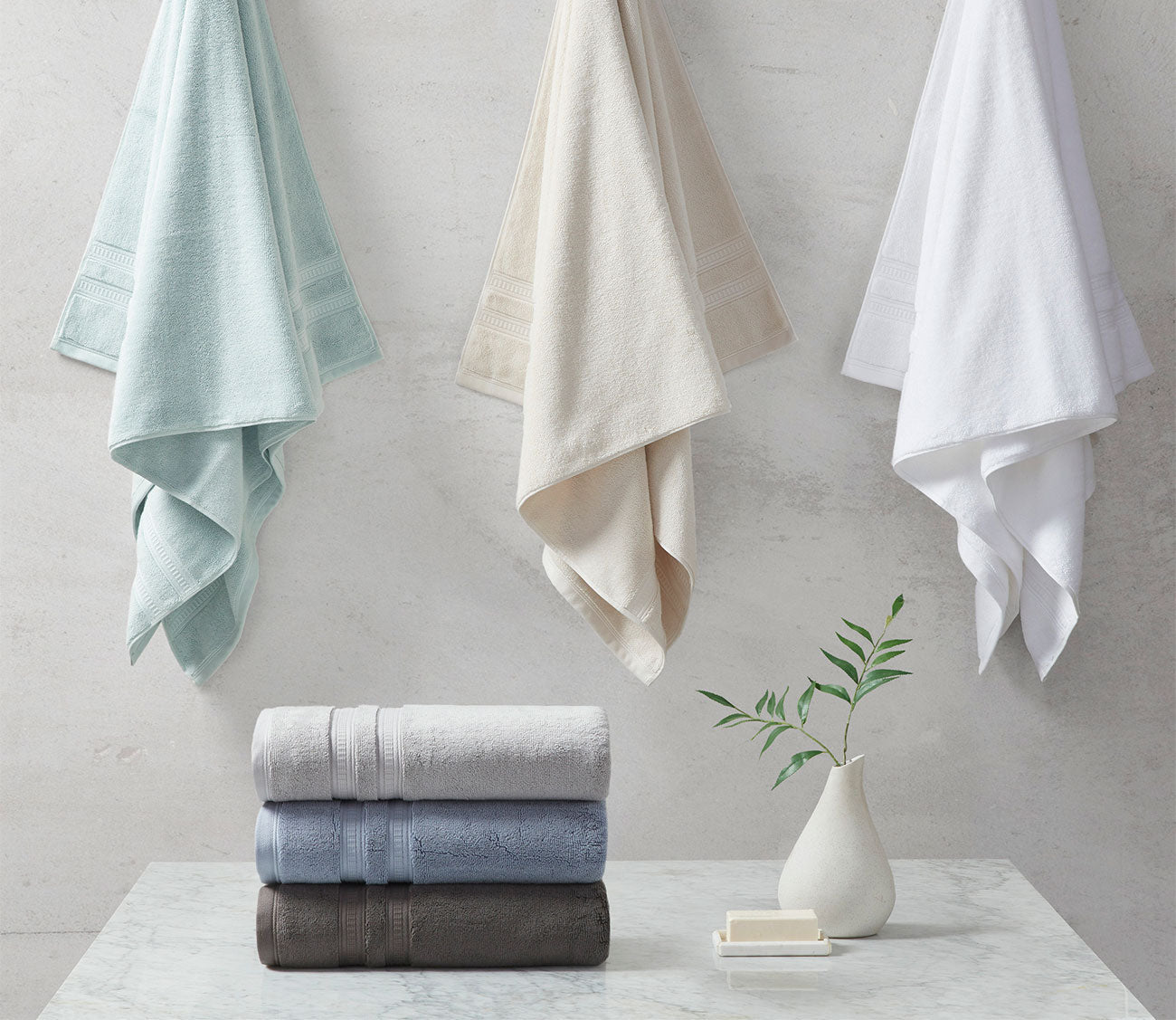 Plume Feather Touch Antimicrobial Cotton 6-Piece Towel Set