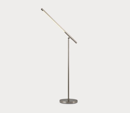 Port Satin Nickel Task Floor Lamp by Nova Lighting