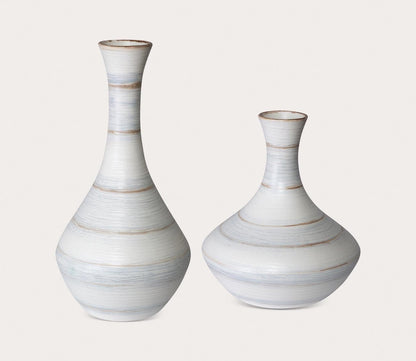 Potter Fluted Striped Vases Set of 2 by Uttermost