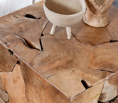 Praia 12" Teak Wood Accent Table by Classic Home
