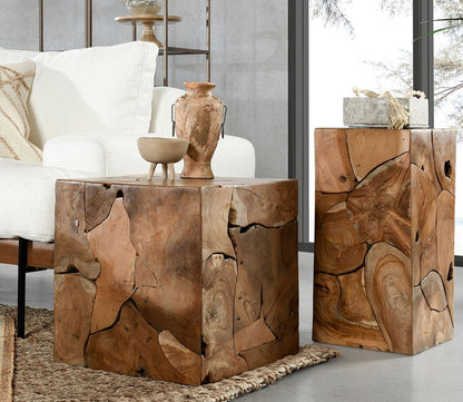 Praia 18" Teak Wood Accent Table by Classic Home