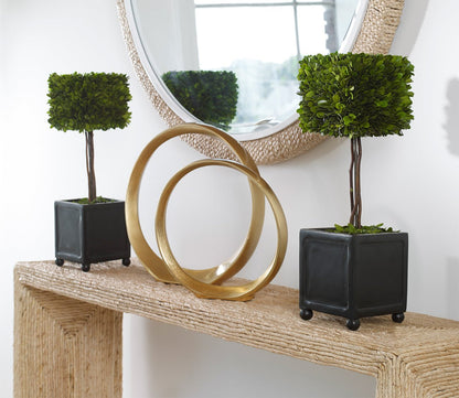Preserved Boxwood Square Topiaries Set of 2 by Uttermost