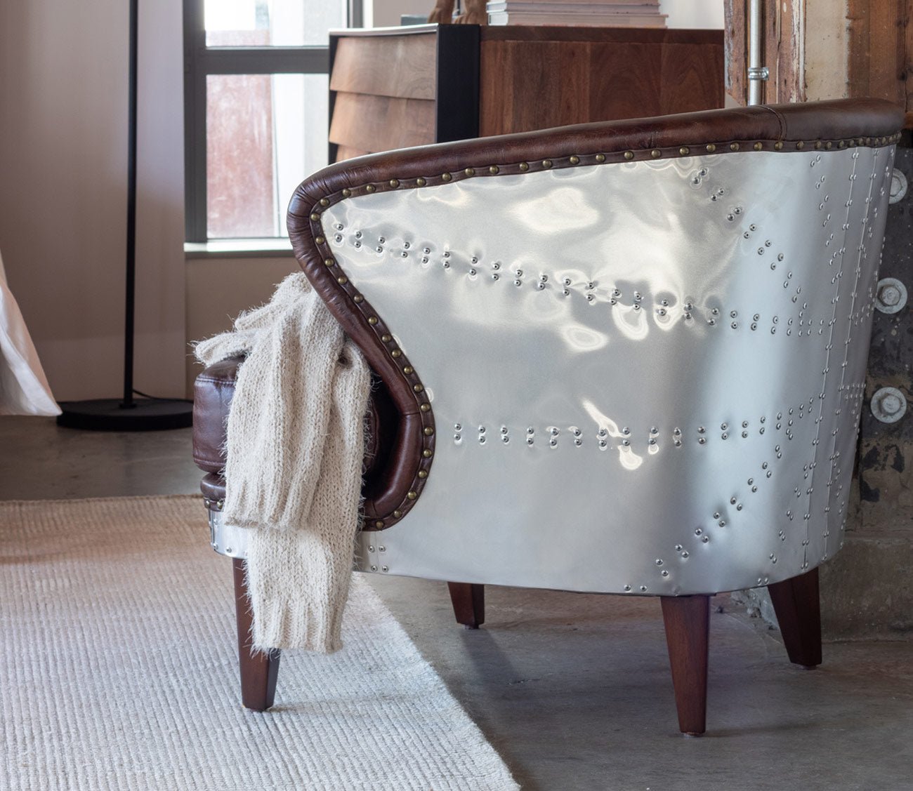 Preston Brown Top-Grain Leather Club Chair