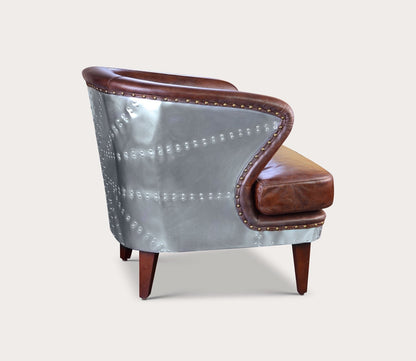 Preston Brown Top-Grain Leather Club Chair by Moe's Furniture