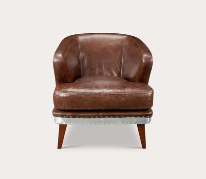 Preston Brown Top-Grain Leather Club Chair by Moe's Furniture