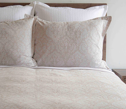 Provence Damask Cotton 3-Piece Duvet Cover Set by Ann Gish
