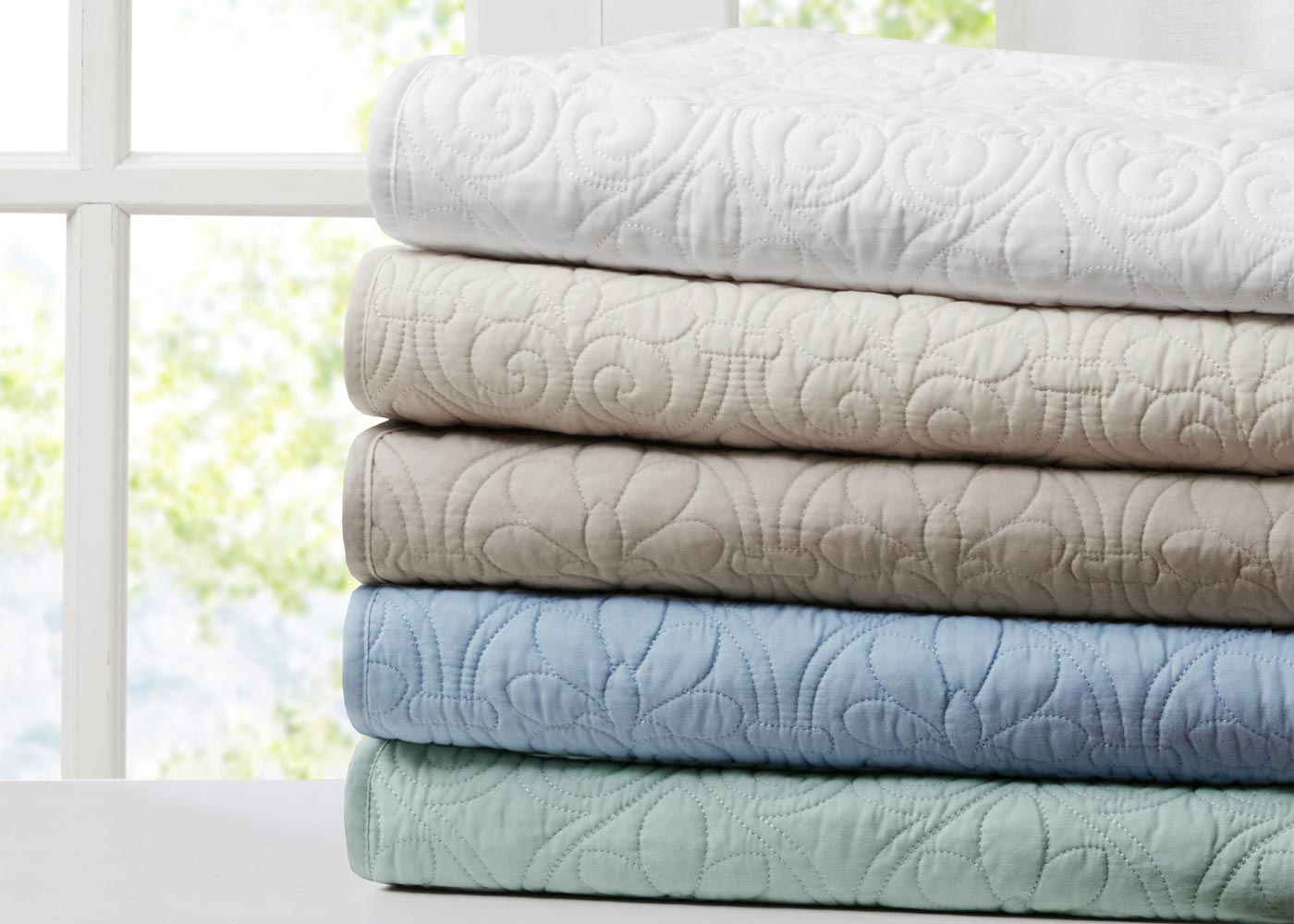 Quebec Oversized Quilted Throw Blanket by Madison Park