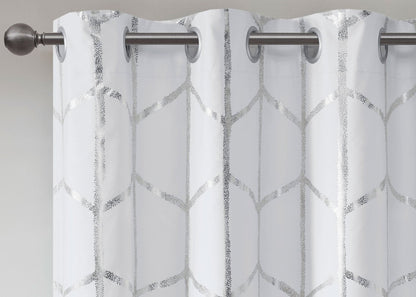 Raina Metallic Print Total Blackout Grommet Top Curtain Panel by Intelligent Design