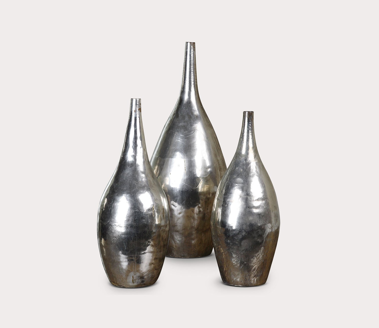 Rajata Silver Vases Set of 3 by Uttermost