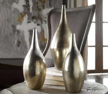 Rajata Silver Vases Set of 3 by Uttermost
