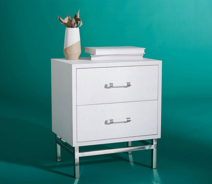 Ranger Faux White Raffia 2-Drawer Nightstand by Safavieh